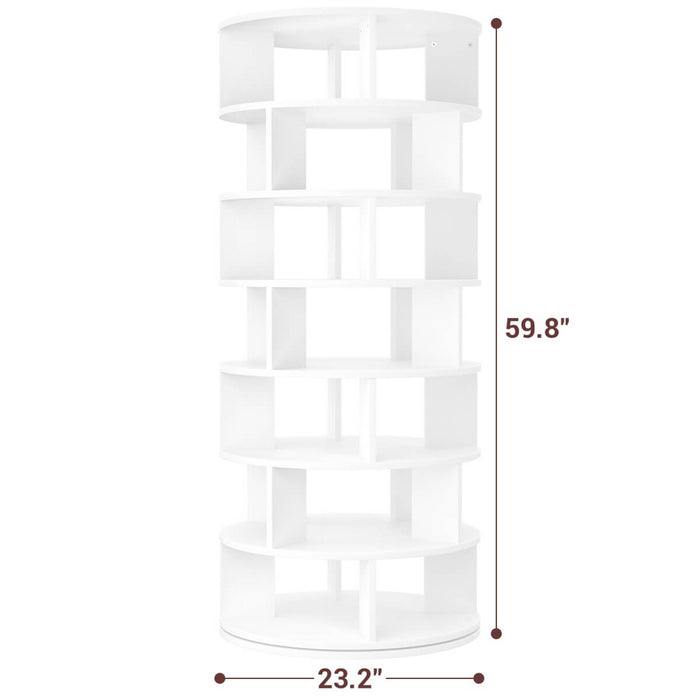 7-Tier Rotating Shoe Rack Tower, Spinning Shoe Storage Organizer Rack