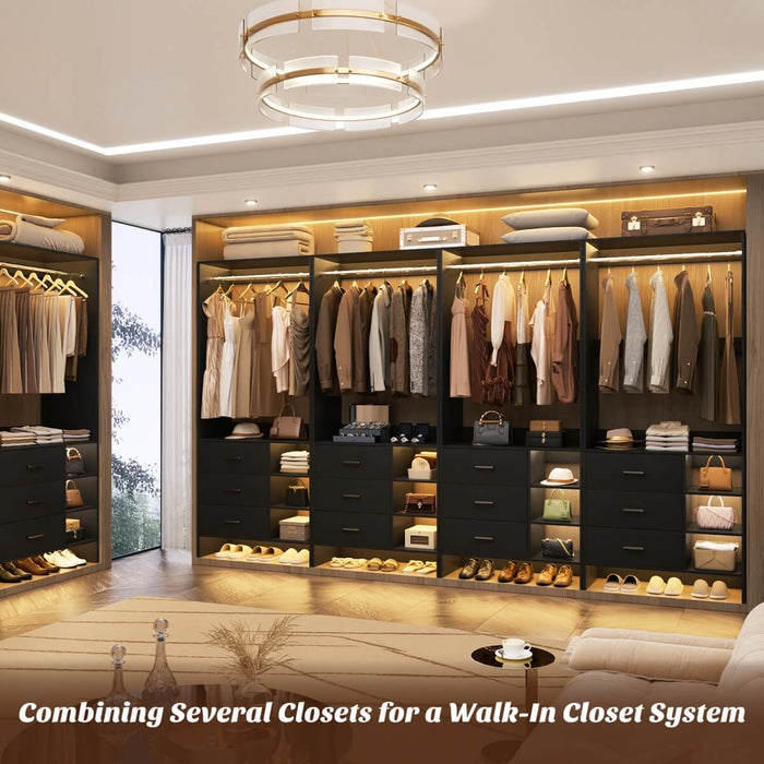 2.5FT Walk in Closet System with 3 Drawers & 1 Hanging Rod