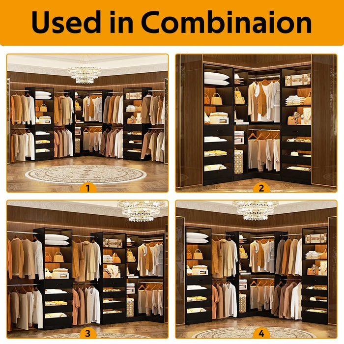 79"-267" Adjustable Closet System with Drawers & Shelves for Bedroom/Closet