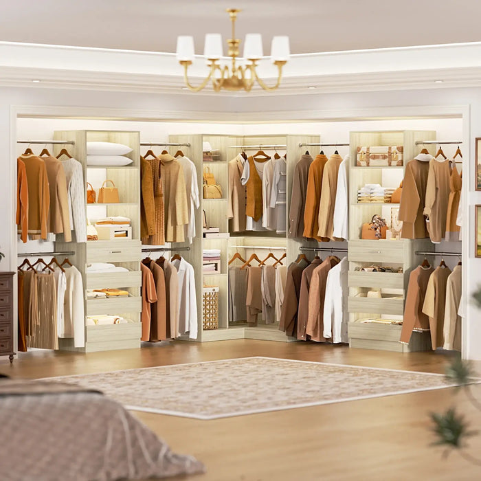 79"-267" Adjustable Closet System with Drawers & Shelves for Bedroom/Closet