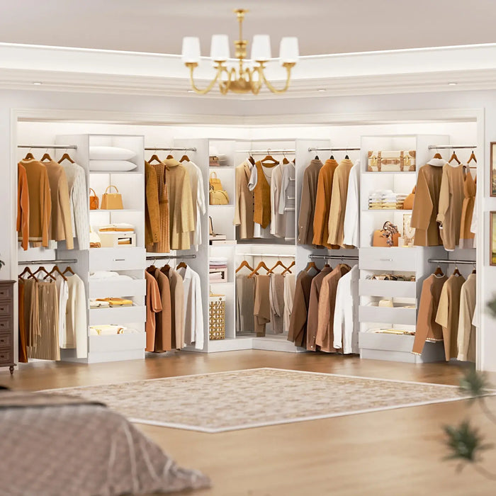 79"-267" Adjustable Closet System with Drawers & Shelves for Bedroom/Closet