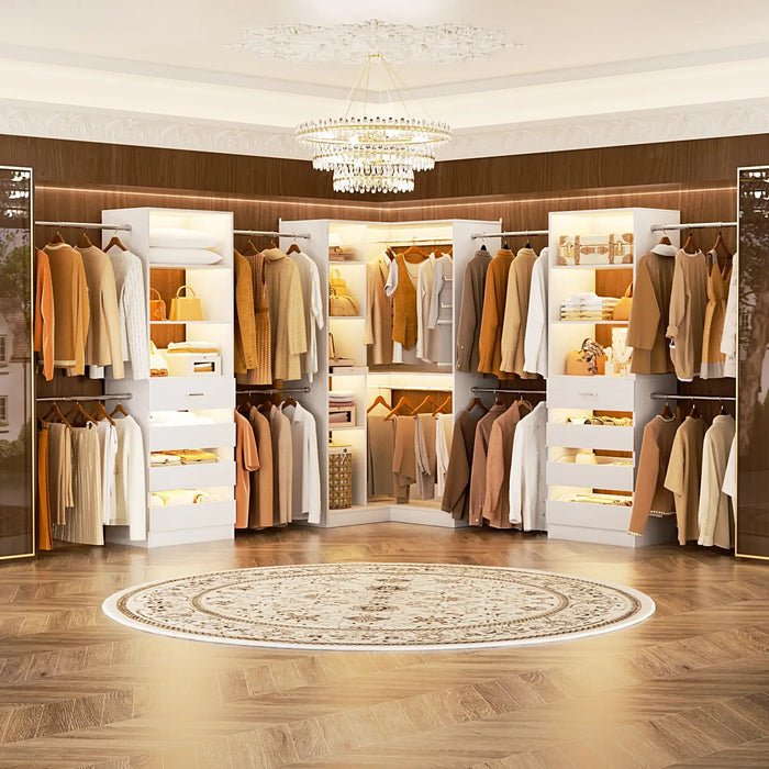 79"-267" Adjustable Closet System with Drawers & Shelves for Bedroom/Closet