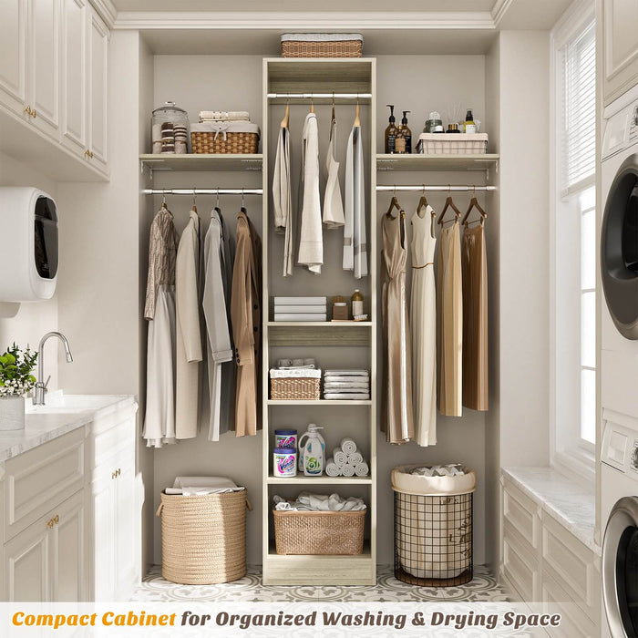 4FT Small Closet Organizer with Shelves and Hanging Rods