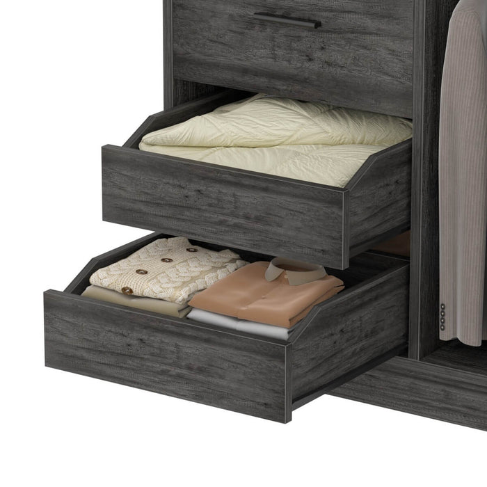 36'' Walk in Closet System with 3 Drawers, Hanging Rod & Storage Shelves, for Bedroom & Closets