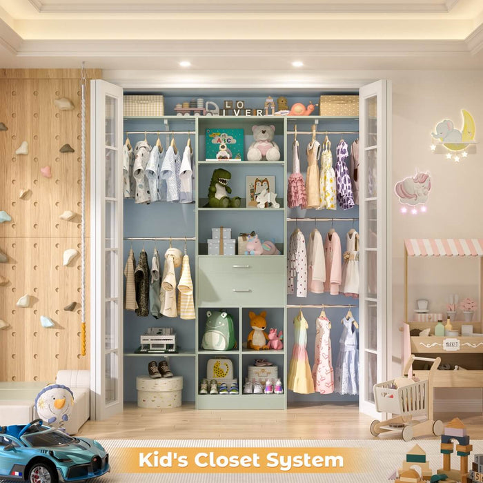 5FT Closet Organizer System with Wooden Drawers