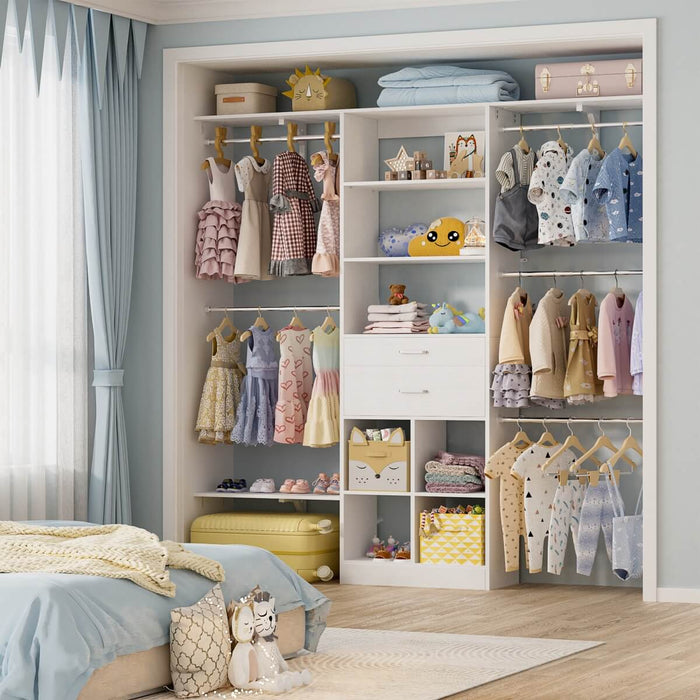 5FT Closet Organizer System with Wooden Drawers