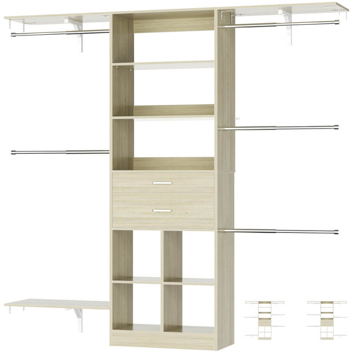 5FT Closet Organizer System with Wooden Drawers