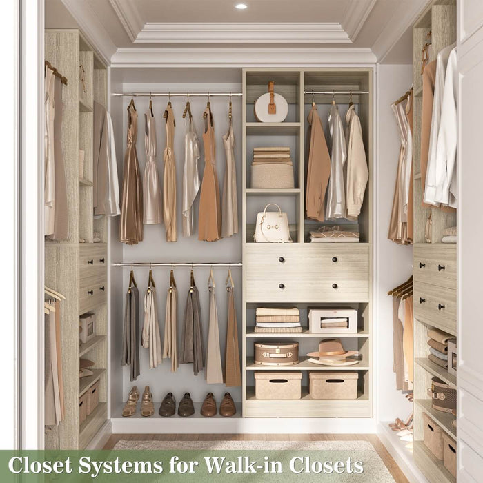 4.2 - 8.8 FT Adjustable Closet System with Drawers, Hanging Rods, and Shelves