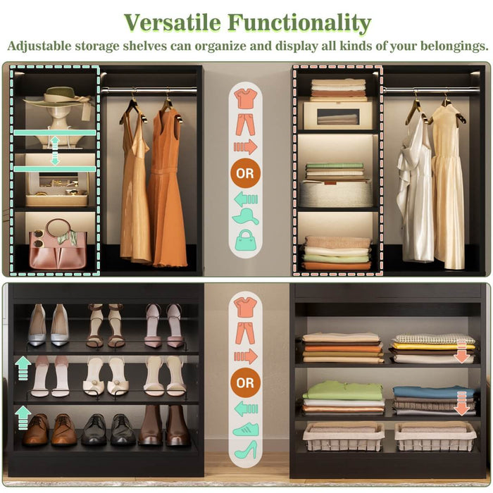 55.5"/4.6 FT Closet Organizer System with Drawers and Shelves