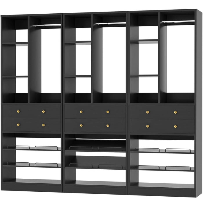 84"/7 FT Closet Organizer System with Drawers and Shelves