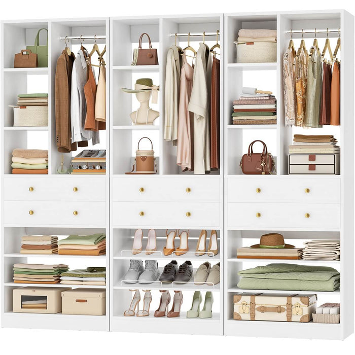 84"/7 FT Closet Organizer System with Drawers and Shelves