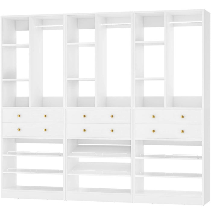 84"/7 FT Closet Organizer System with Drawers and Shelves