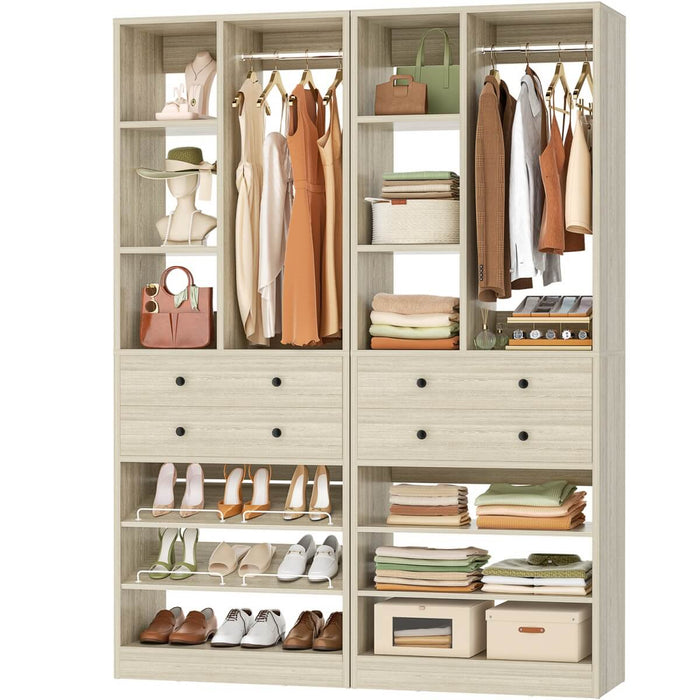 55.5"/4.6 FT Closet Organizer System with Drawers and Shelves