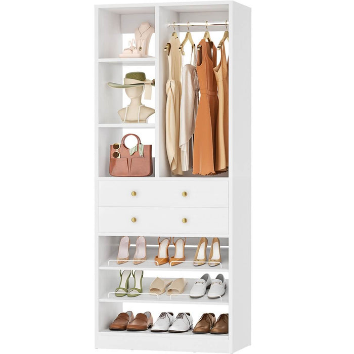 28"/2.3FT Walk in Closet System with Drawers and Shelves