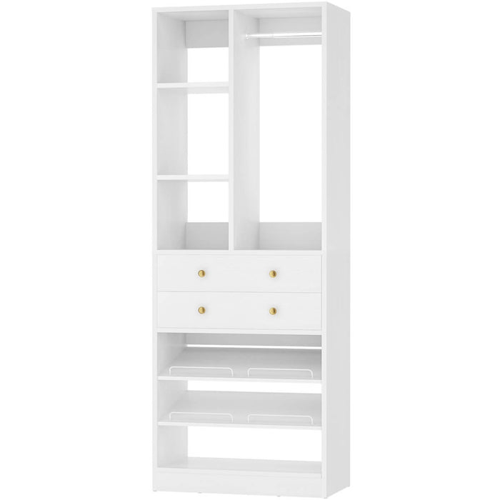 28"/2.3FT Walk in Closet System with Drawers and Shelves