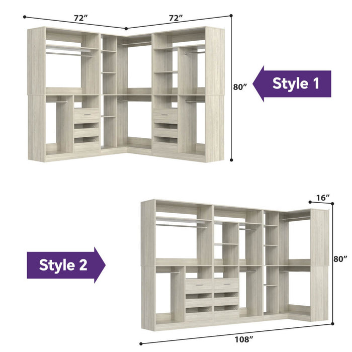 Heavy Duty Closet Organizer System Kit, Set of 3