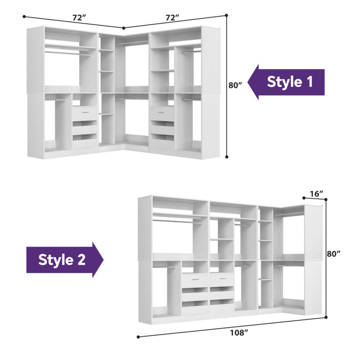Heavy Duty Closet Organizer System Kit, Set of 3