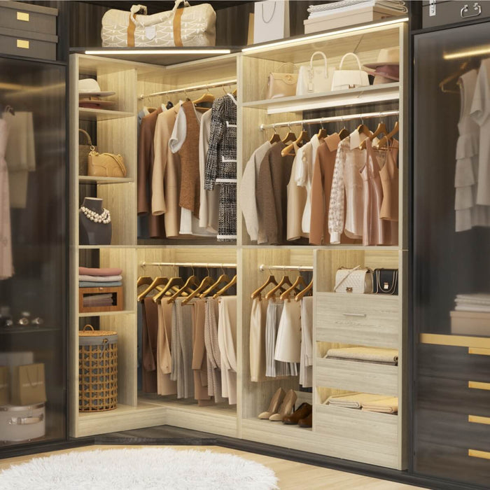 72" Closet System With 3 Drawers, 3 Long Rods And 1 Short Rod