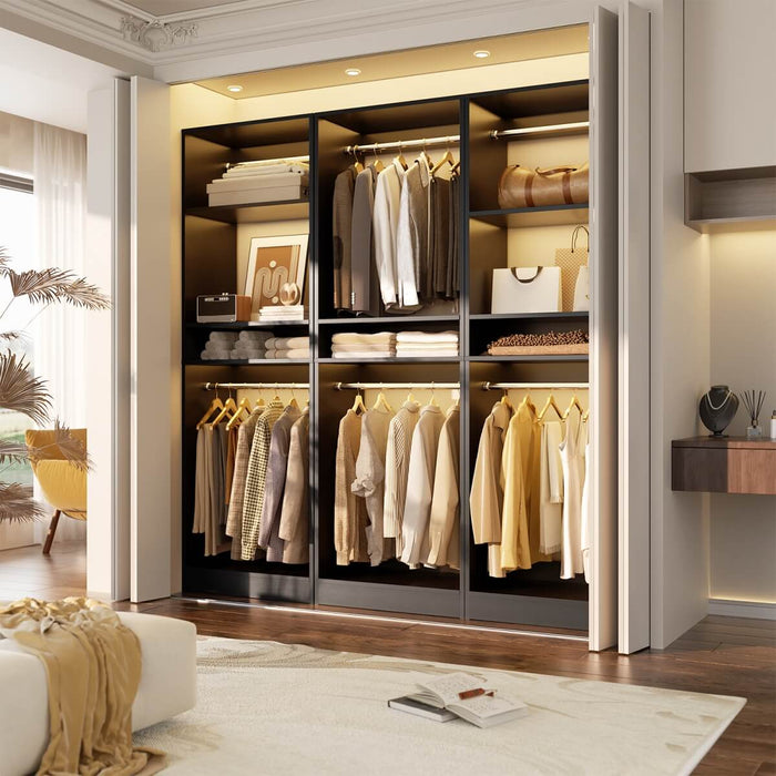 25'' Closet System with 2 Hanging Rods and Adjustable Shelves