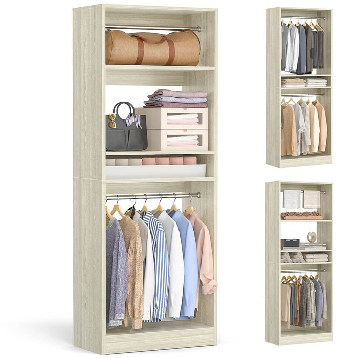 25'' Closet System with 2 Hanging Rods and Adjustable Shelves