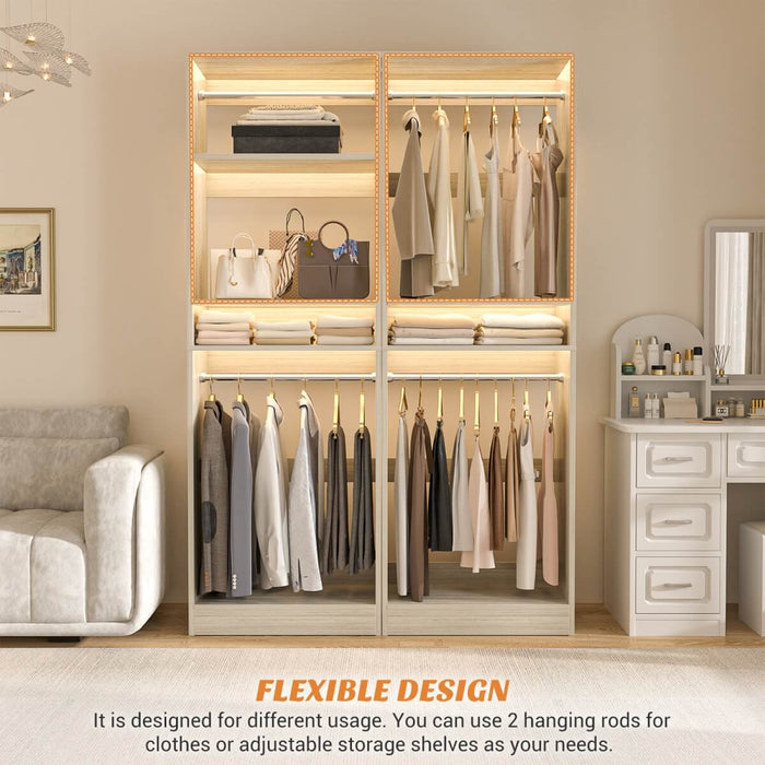 25'' Closet System with 2 Hanging Rods and Adjustable Shelves