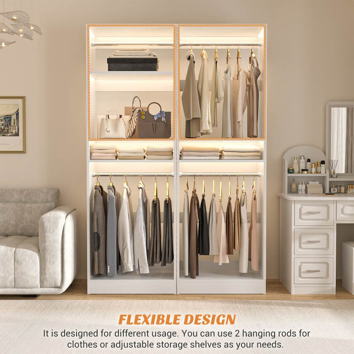 25'' Closet System with 2 Hanging Rods and Adjustable Shelves