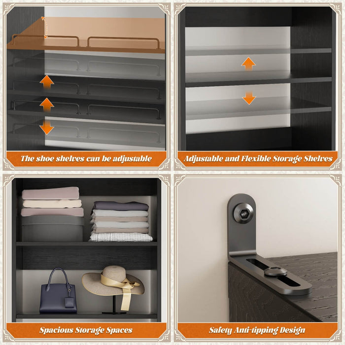 Aheaplus Freestanding Closet Shoe Organizer, Heavy Duty Walk in Closet Tower for Bedroom