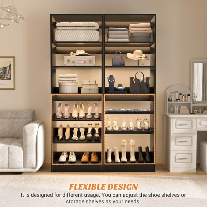 Aheaplus Freestanding Closet Shoe Organizer, Heavy Duty Walk in Closet Tower for Bedroom