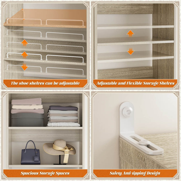 Aheaplus Freestanding Closet Shoe Organizer, Heavy Duty Walk in Closet Tower for Bedroom