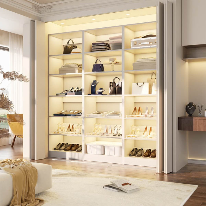 Aheaplus Freestanding Closet Shoe Organizer, Heavy Duty Walk in Closet Tower for Bedroom