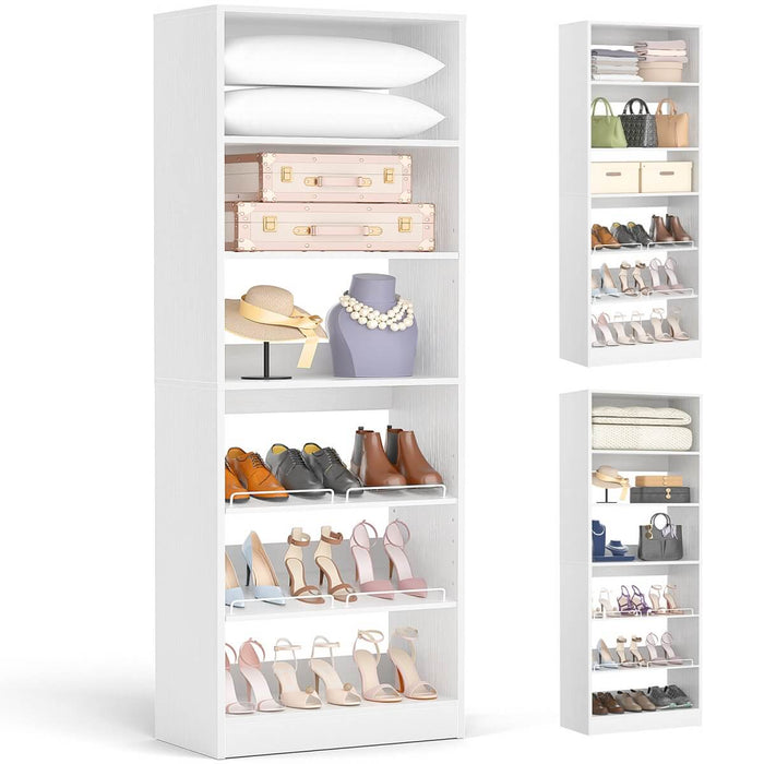 Aheaplus Freestanding Closet Shoe Organizer, Heavy Duty Walk in Closet Tower for Bedroom