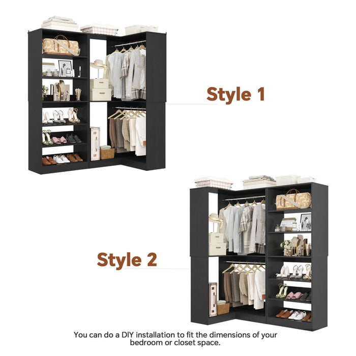 Heavy Duty Corner Closet System Set of 2, with Shoe Closet Tower