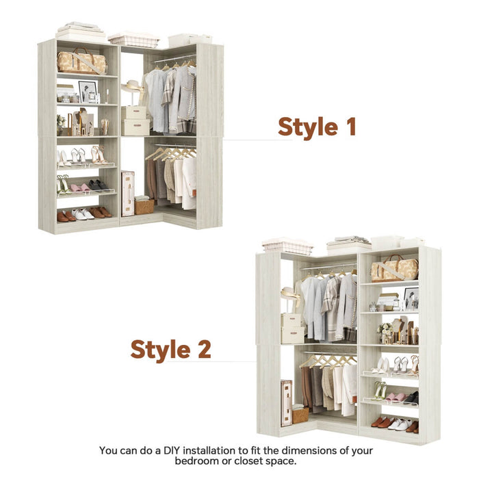 Heavy Duty Corner Closet System Set of 2, with Shoe Closet Tower