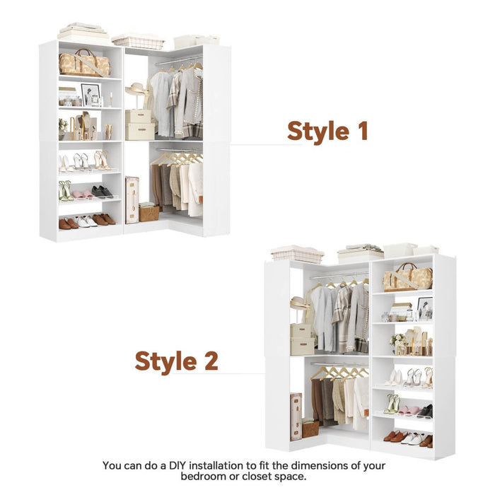 Heavy Duty Corner Closet System Set of 2, with Shoe Closet Tower