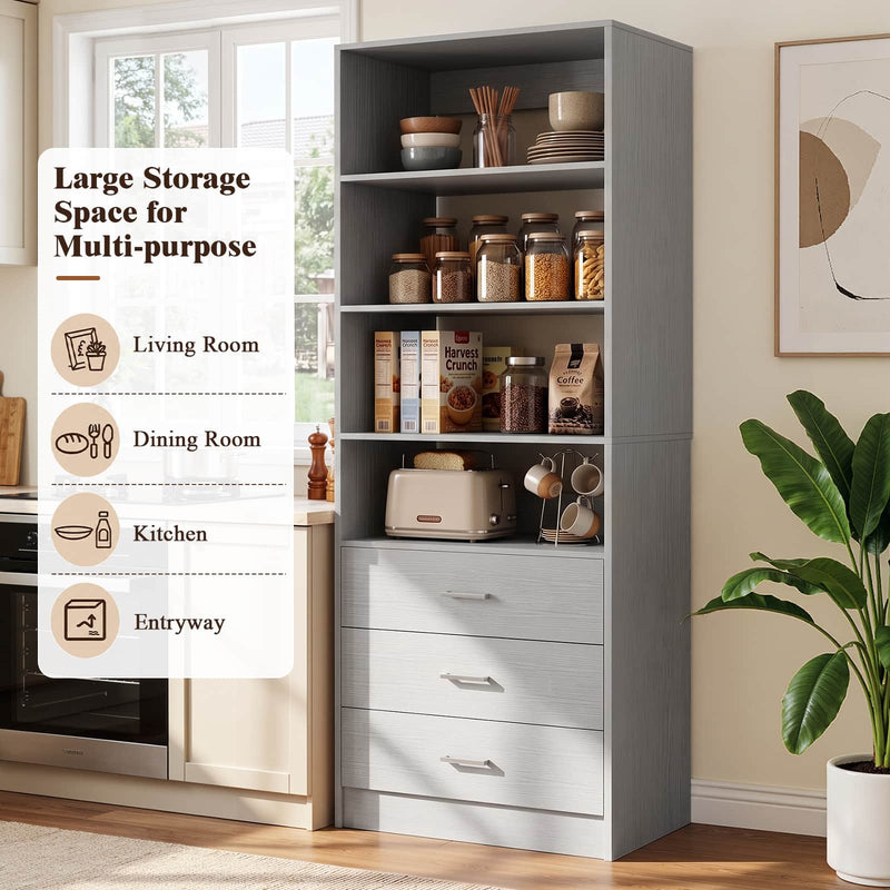 3-Drawer Wood Closet Organizer System, 21.3" Modular Walk-In Closet Storage Cabinet