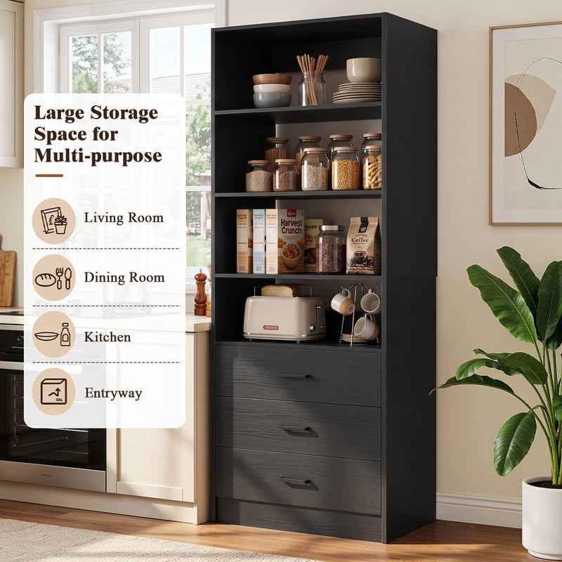 3-Drawer Wood Closet Organizer System, 21.3" Modular Walk-In Closet Storage Cabinet