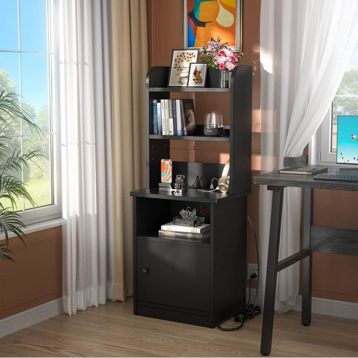 47'' Nightstand with Charging Station and LED Lights