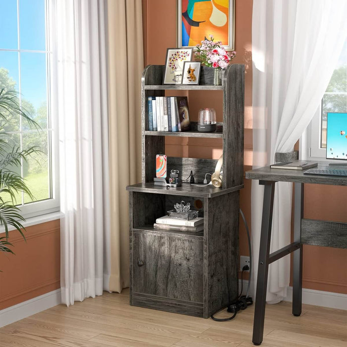 47'' Nightstand with Charging Station and LED Lights