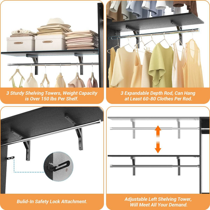20-96'' W Closet System for Bedroom