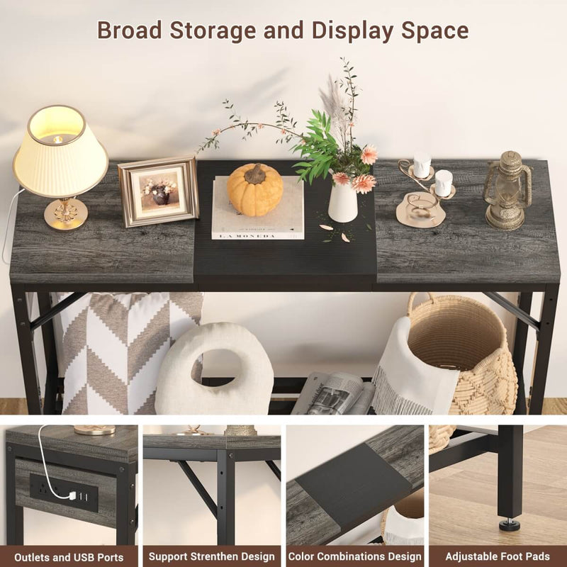 40'' Console Table with Charge Station