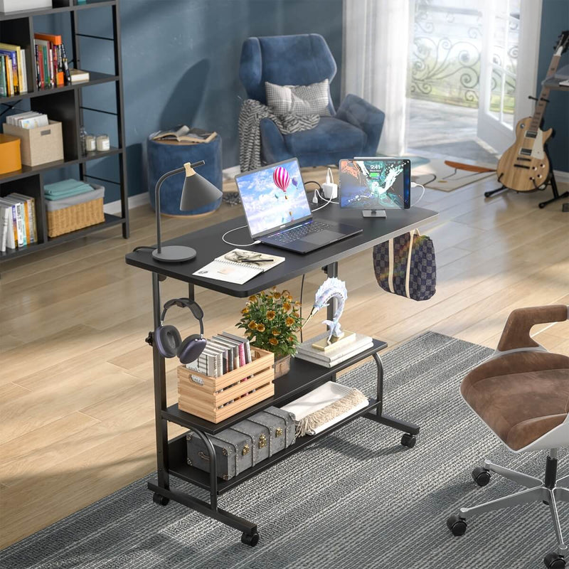 Height Adjustable Computer Desk with Charging Station