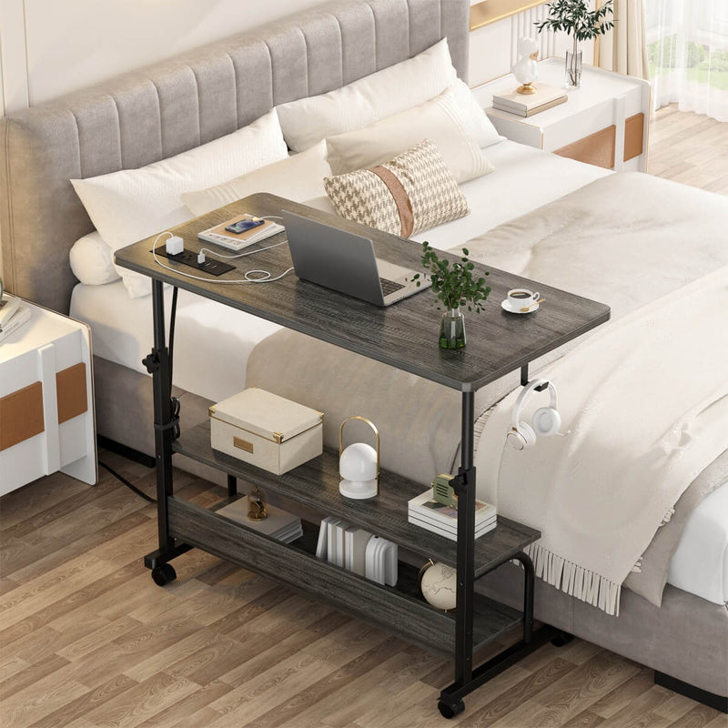 Height Adjustable Computer Desk with Charging Station