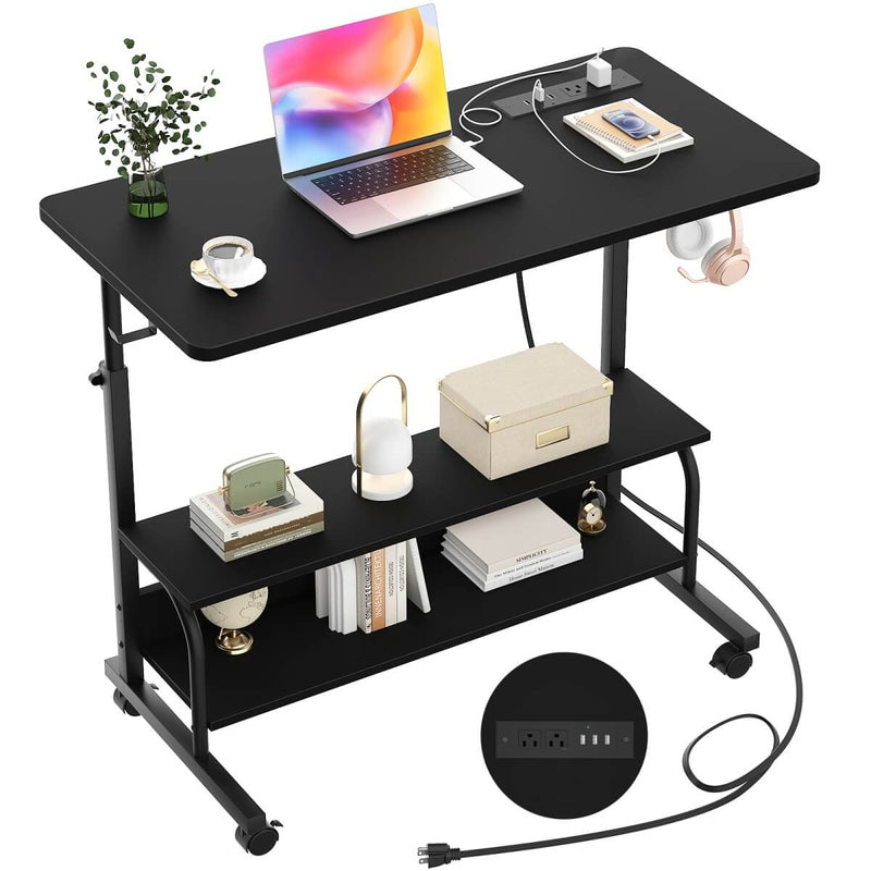 Height Adjustable Computer Desk with Charging Station