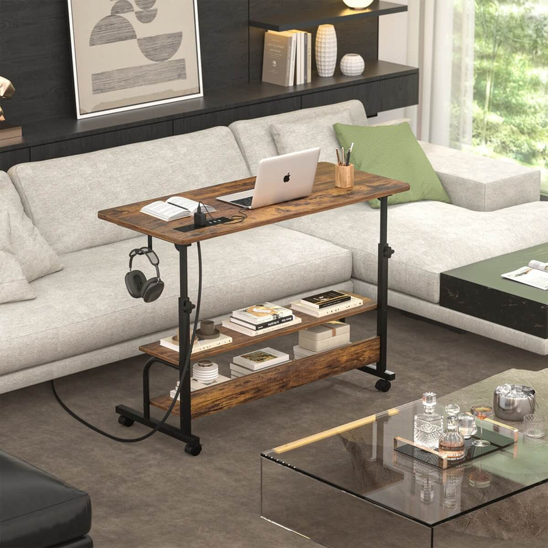 Height Adjustable Computer Desk with Charging Station