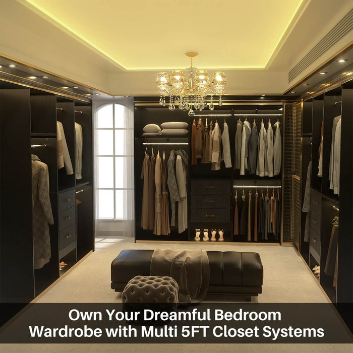 60'' Closet System with 3 Fabric Drawers