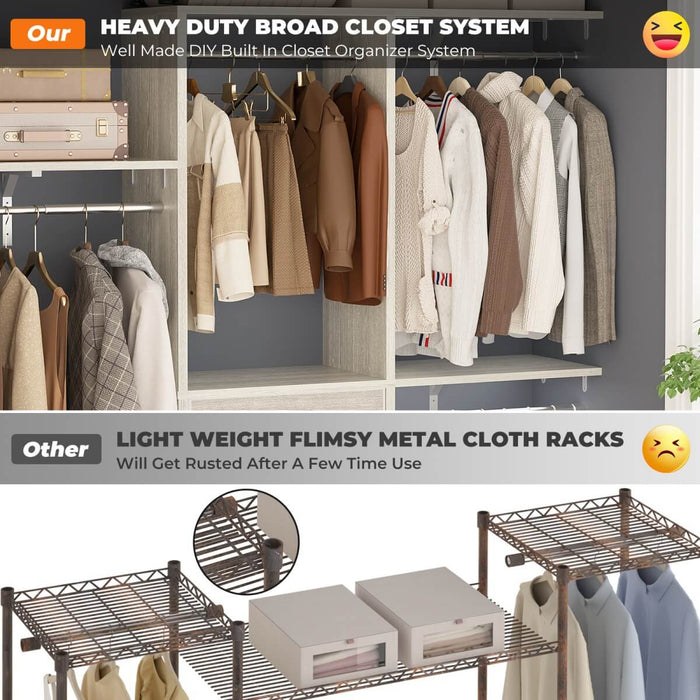 60'' Closet System with 3 Fabric Drawers