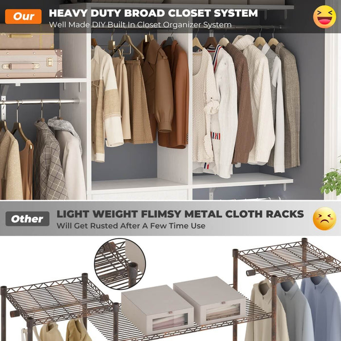 60'' Closet System with 3 Fabric Drawers