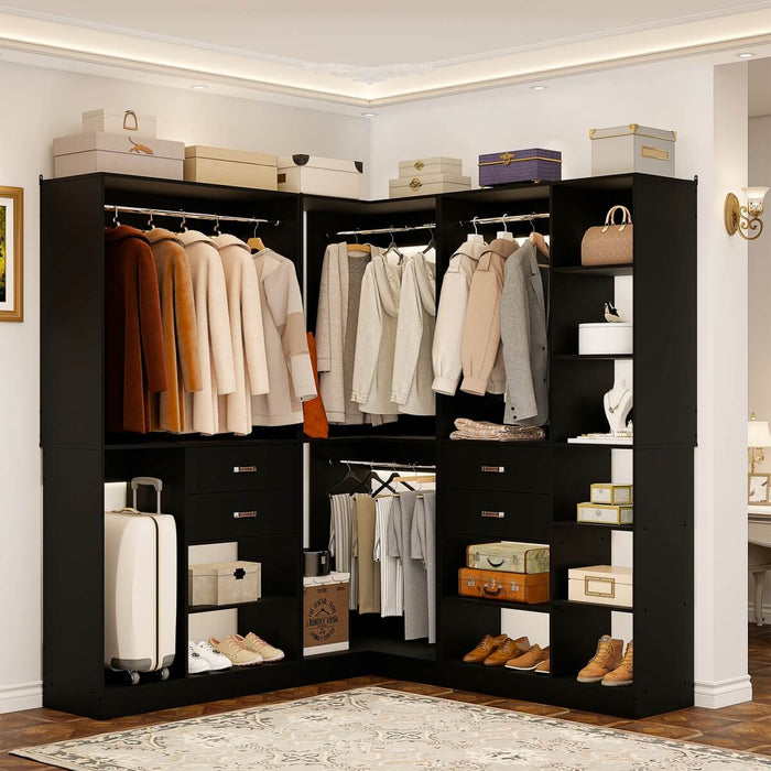 71'' Freestanding Corner Closet System Organizer for Walk-in Closet, Set of 3