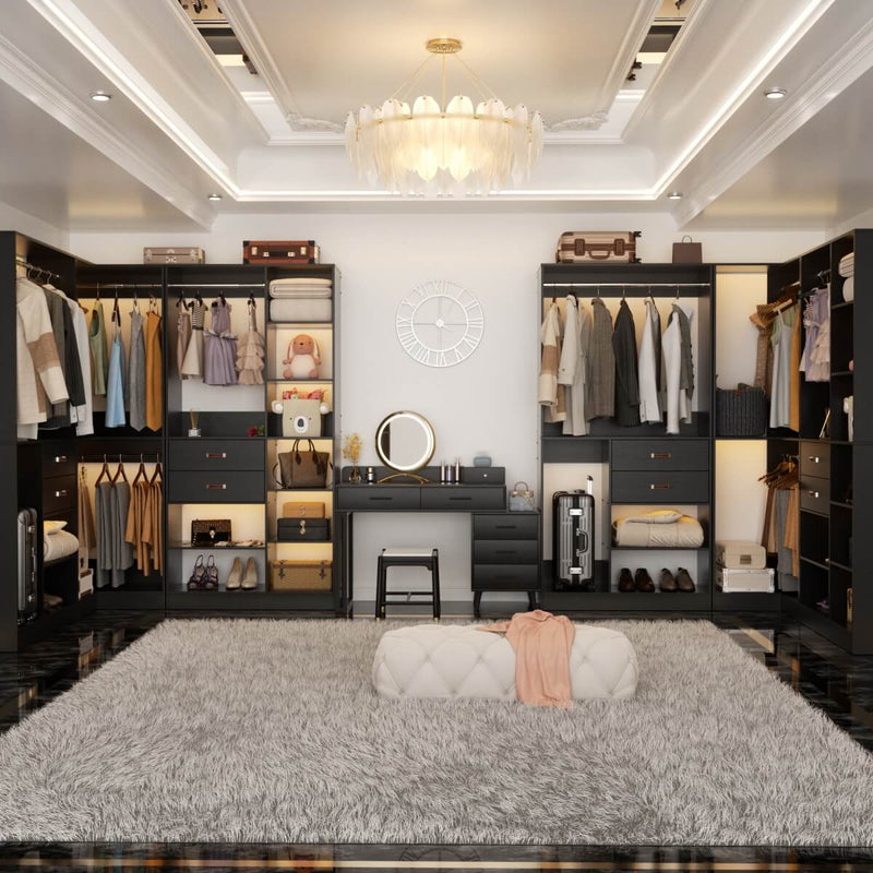 71'' Freestanding Corner Closet System Organizer for Walk-in Closet, Set of 3