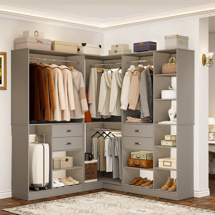 71'' Freestanding Corner Closet System Organizer for Walk-in Closet, Set of 3